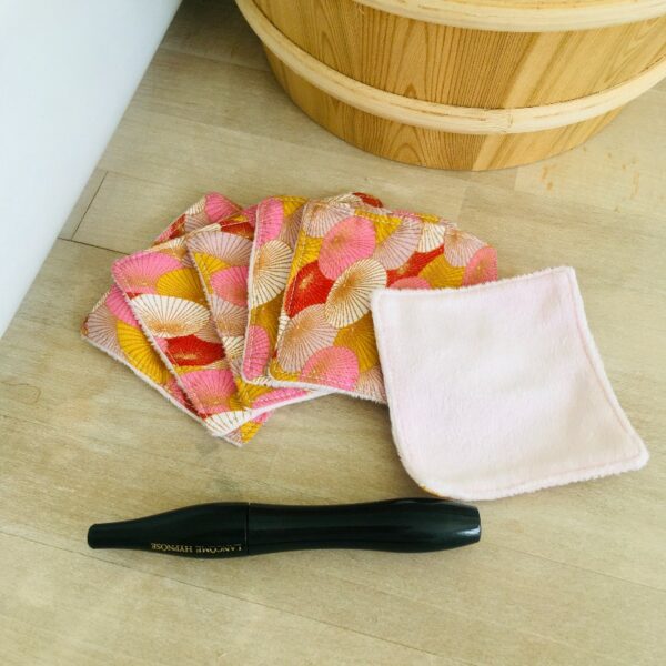 carrés démaquillants lavables ombrelles roses (1)