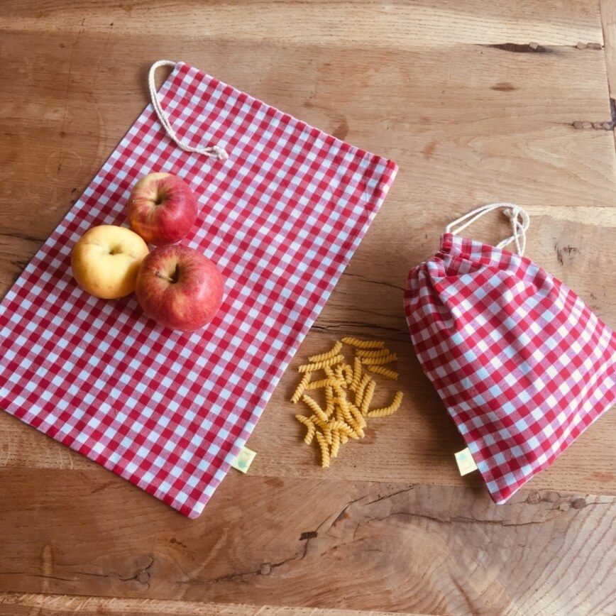 sacs à vrac carreaux rouges grand et petit format