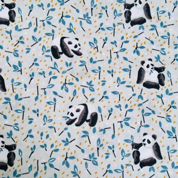 Motifs enfants panda et herbes