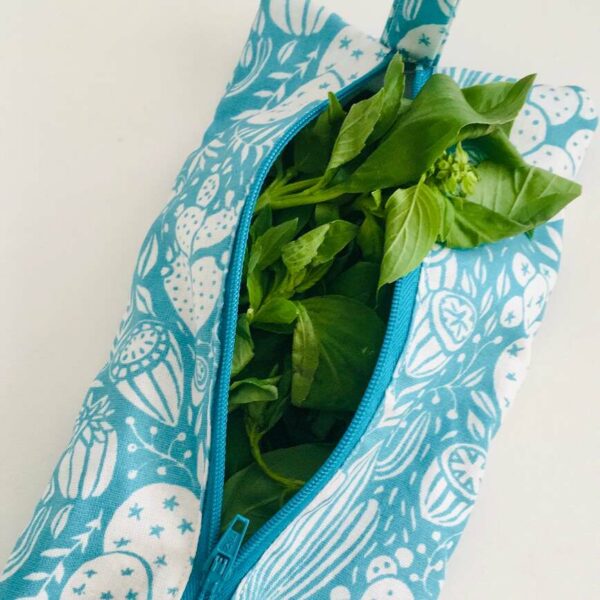 Trousse de conservation herbes aromatiques bleue