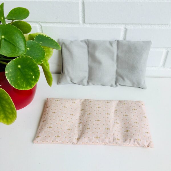 Bouillotte sèche graines de lin, Rose poudré