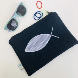 Pochette poissonPochette jean revalorisé poisson