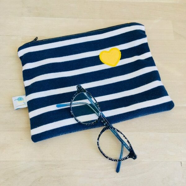 pochette marinière coeur jaune