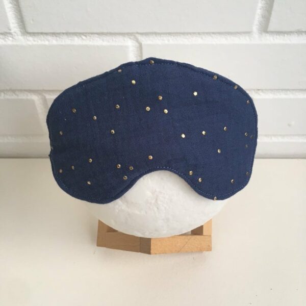 Masque de sommeil bleu marine et or