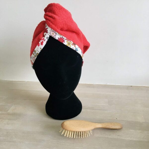 Serviette cheveux corail